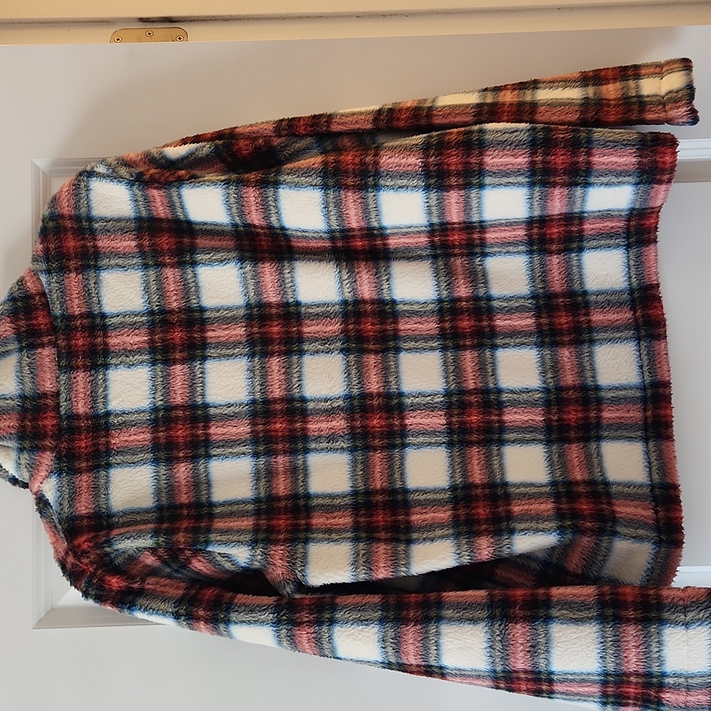Jcrew Plaid Fleece Quarter-Zip Pullover - Picture 4 of 4